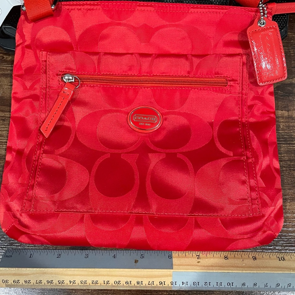 Coach Crossbody Red Logo Print